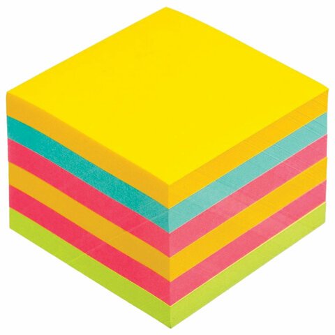 Стикеры Post-it Радуга плюс 76x76 мм неоновые 4 цвета (6 блоков по 100 листов)
