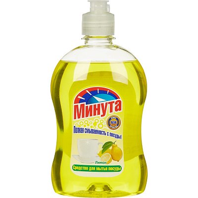 Жидкость для мытья посуды «Минута», лимонная отдушка (0,5л)