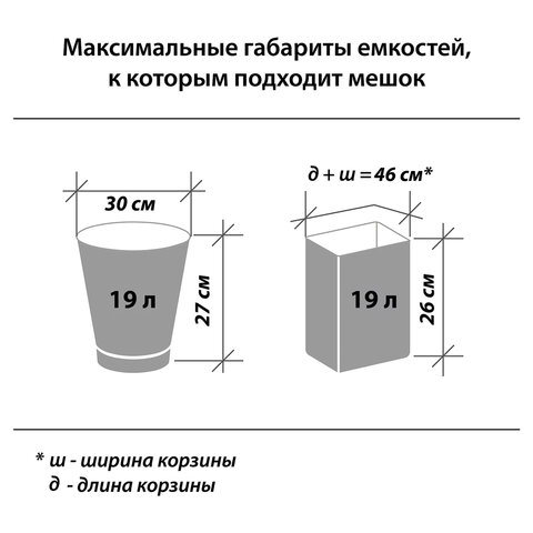 Мешки для мусора с завязками 35 лсиниев рулоне 30 шт. ПНД 13 мкм48×52 смЛЮБАША608095