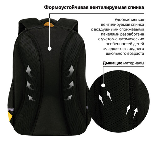 Рюкзак BRAUBERG MOTION, 2 отделения, 3 кармана, «Angry duck», СВЕТЯЩИЙСЯ, 41×28х17 см