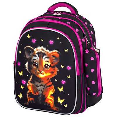 Рюкзак BRAUBERG KIDS MIND с пеналом в комплекте, 2 отделения, «Tiger Cub», 40×28х18 см