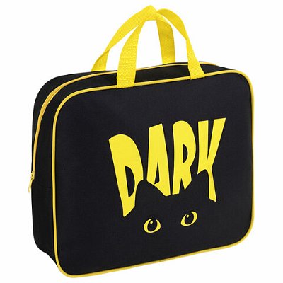 Папка на молнии с ручками BRAUBERG А4, 1 отделение, полиэстер, 80 мм, «Dark cat»