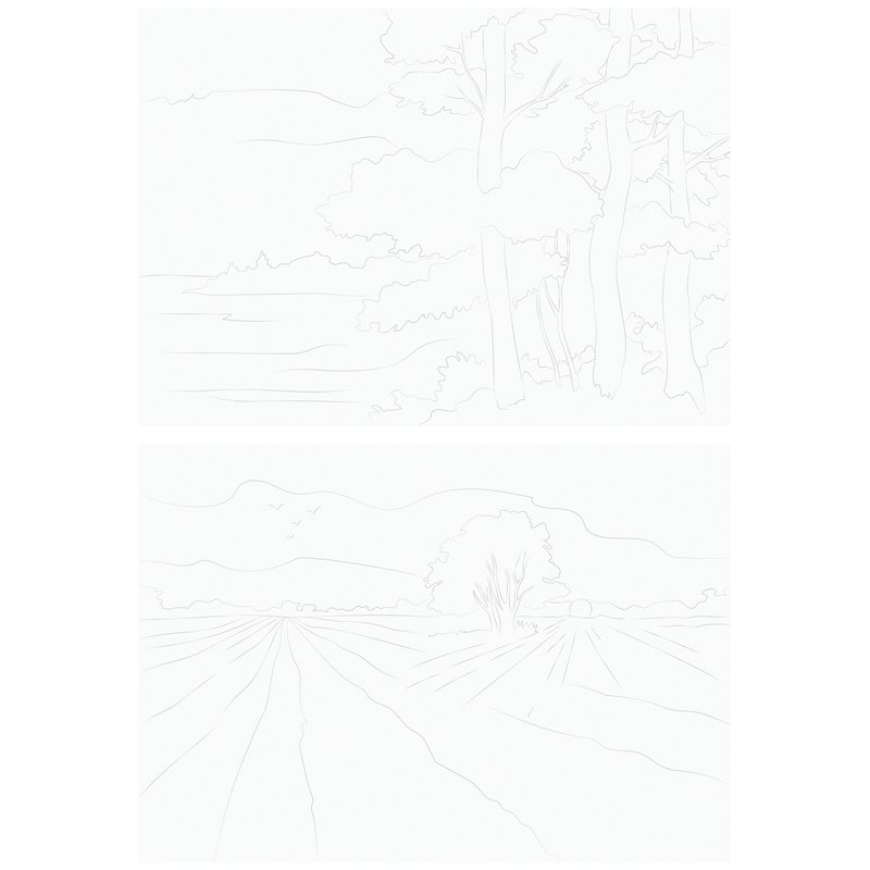 Папка для акварели с эскизом 10 л., А4, ArtSpace «Пейзажи», 180 г/м2