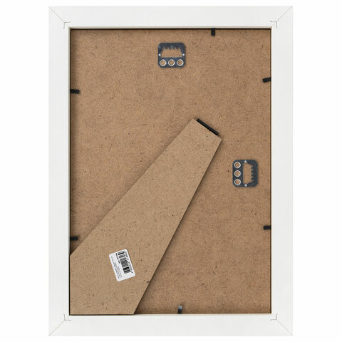 Рамка 21×30 см с паспарту 13×18 см небьющаяся, багет 26 мм МДФ, BRAUBERG «Ambassador», белая