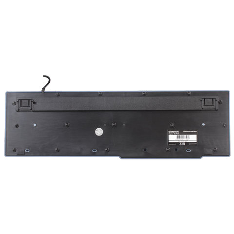 Клавиатура проводная SONNEN KB-7010, USB, 104 клавиши, LED-подсветка, черная