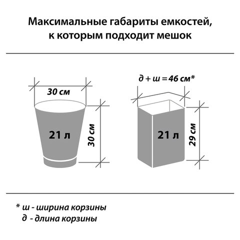 Мешки для мусора 30 л черные в рулоне 30 шт. ПНД 7 мкм48×55 смЛЮБАША608089