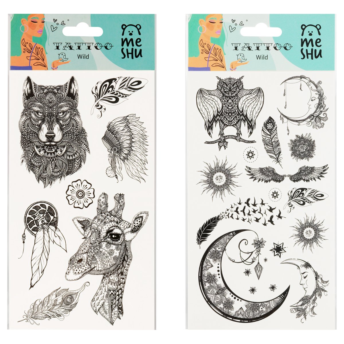 превью Наклейка-тату MESHU «Wild», 22×10см, инд. уп., европодвес