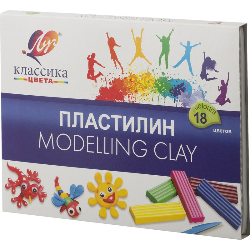 Пластилин Классика 18 цветов со стеком - купить в Москве оптом и в ...