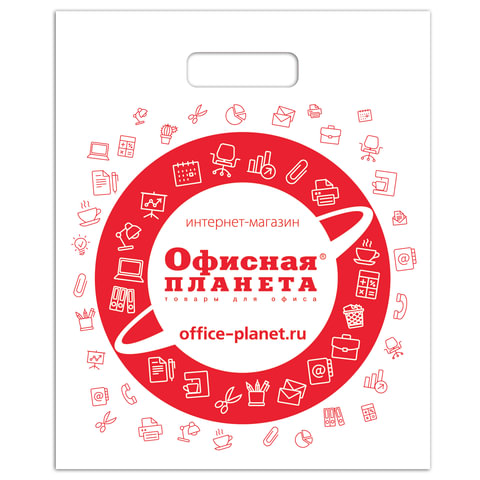 превью Пакет презентационно-упаковочный ОФИСНАЯ ПЛАНЕТА, 40×50 см, усиленная ручка