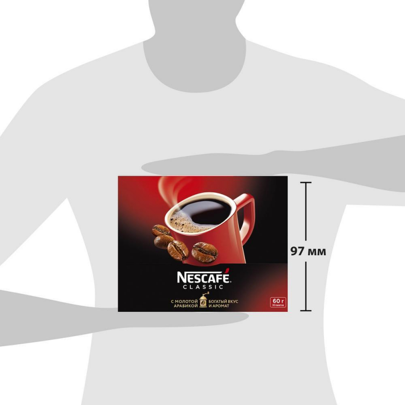 Кофе порционный растворимый Nescafe Classic 30 пакетиков по 2 г арт ...
