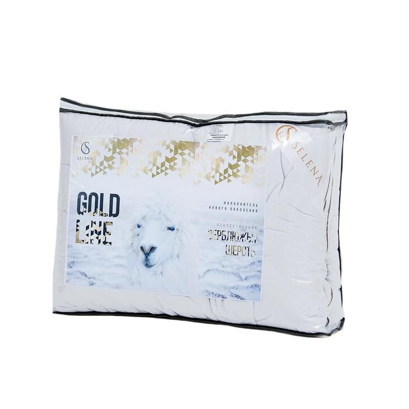 Одеяло Селена Gold line 200×215 см полиэфирное волокно-верблюжья шерсть/микрофибра