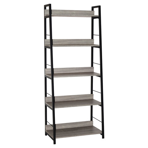 Стеллаж на металлокаркасе BRABIX «LOFT SH-003»600×350х1500 мм5 полокцвет дуб антик641235