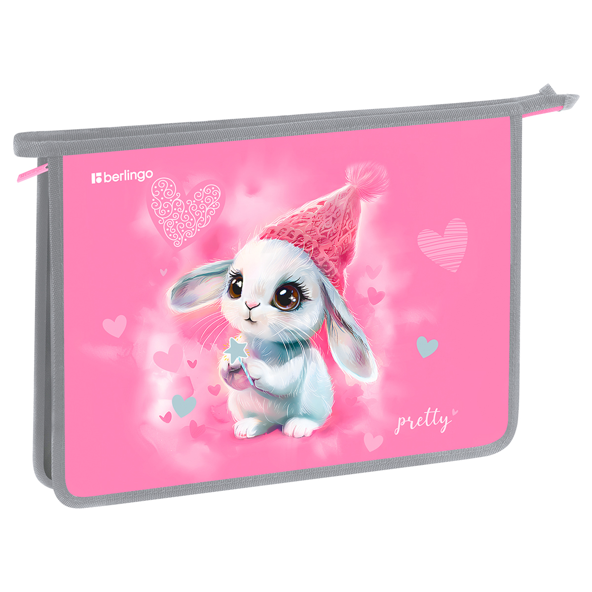 превью Папка для тетрадей 1 отделение, А4 Berlingo «Dreamy Bunny», 340×245×40 мм, пластик, на молнии