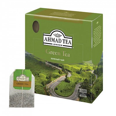 Чай зеленый Ahmad Tea Green (100 пакетиков в упаковке)