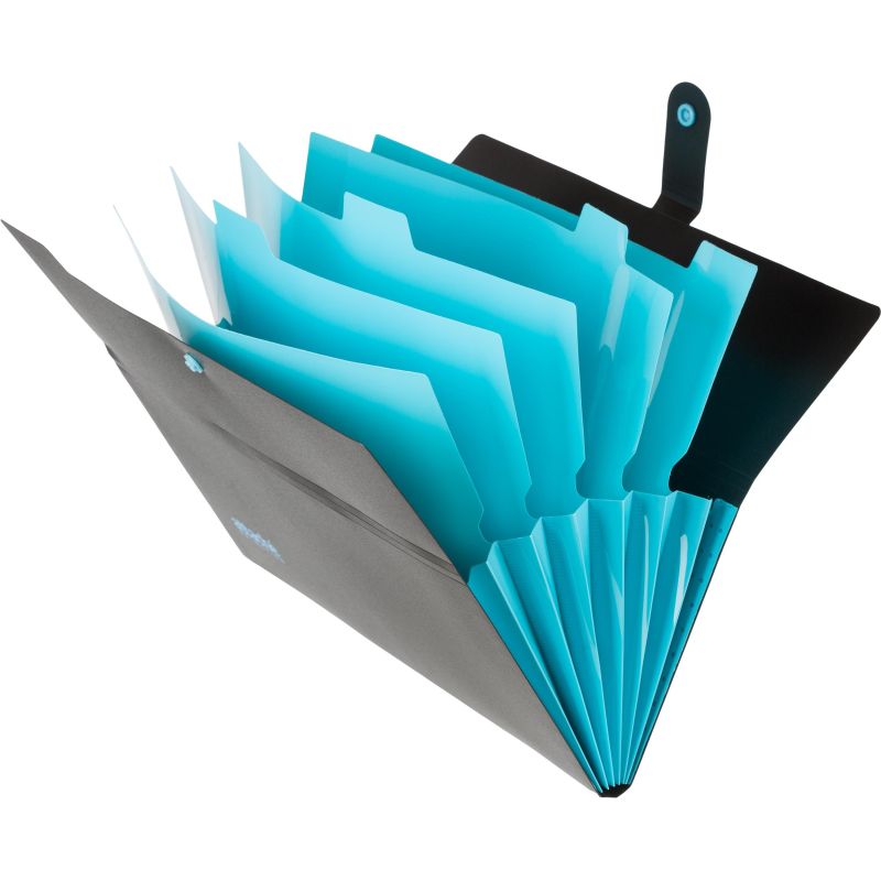 Папка органайзер на кнопке Attache Selection Black&Bluе, А4.500мкм, 5отд