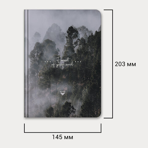 Ежедневник недатированный с резинкой А5 145×203 мм, BRAUBERG, твердый, 128 л., «Forest»