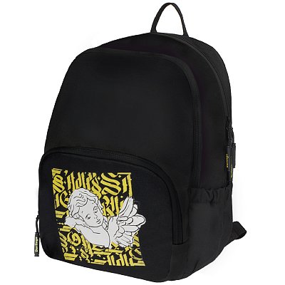 Рюкзак Berlingo Light «Angel black» 39.5×28×16см, 2 отделения, 3 кармана, уплотненная спинка