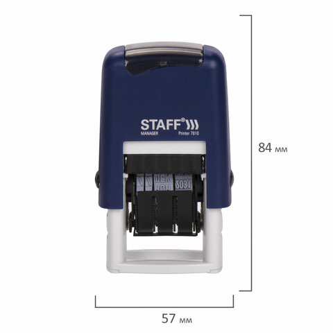 Датер-мини STAFF, месяц буквами, оттиск 22×4 мм, «Printer 7810»