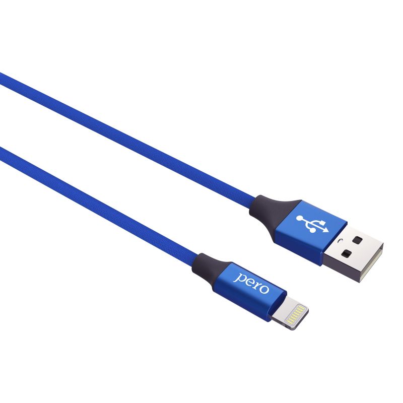 Кабель USB PERO DC-02 8-pin Lightning, 2А, 1м, синий