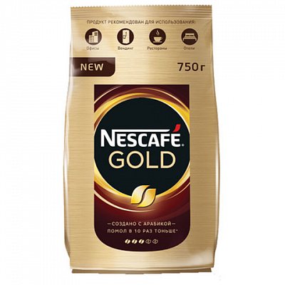 Кофе растворимый Nescafe Gold сублимированный 750г пакет