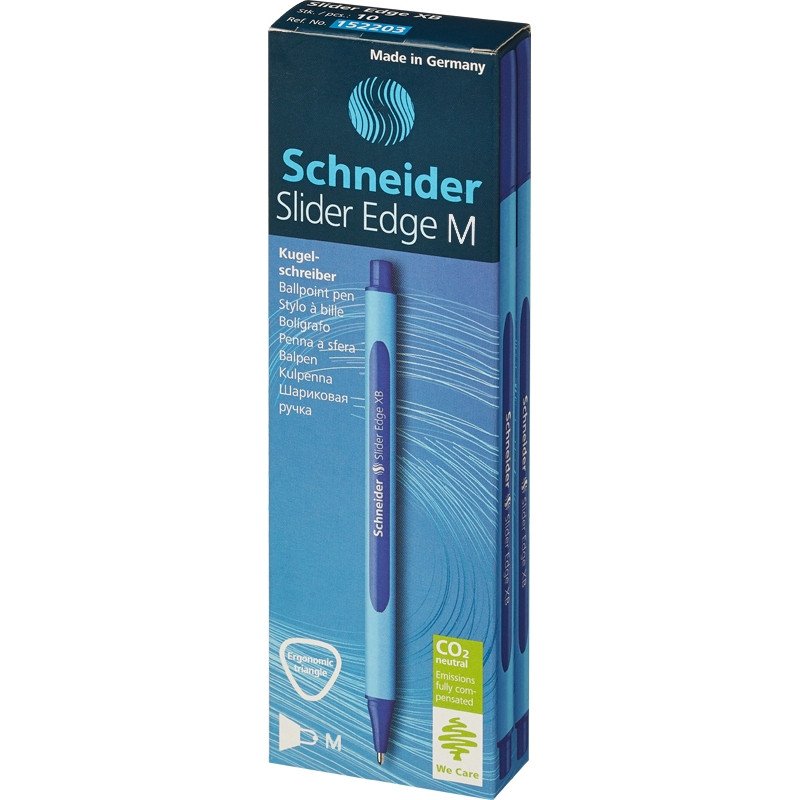 Ручка шариковая неавтоматическая масляная Schneider Silder Edge M синяя (толщина линии 0.5 мм)
