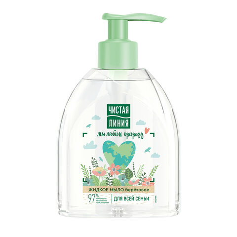 превью Мыло жидкое 520 млЧИСТАЯ ЛИНИЯ «Березовое»дозатордля всей семьи