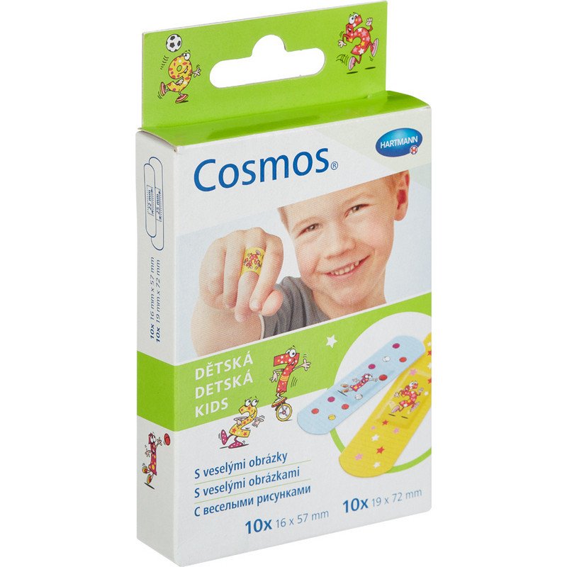 превью Набор пластырей Cosmos для детей с рисунком 2 размера (20 штук в упаковке)