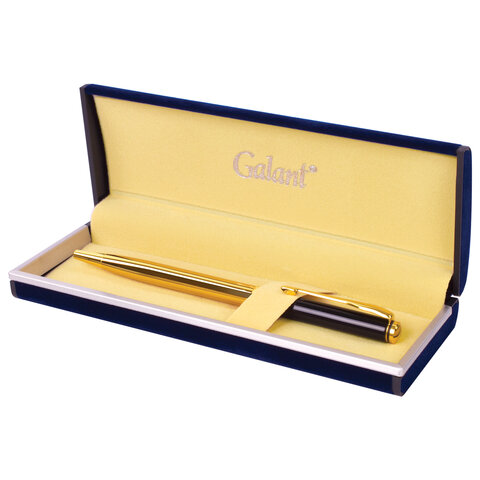 Ручка подарочная шариковая GALANT «ARROW GOLD», корпус черный/золотистый, детали золотистые, узел 0.7 мм, синяя