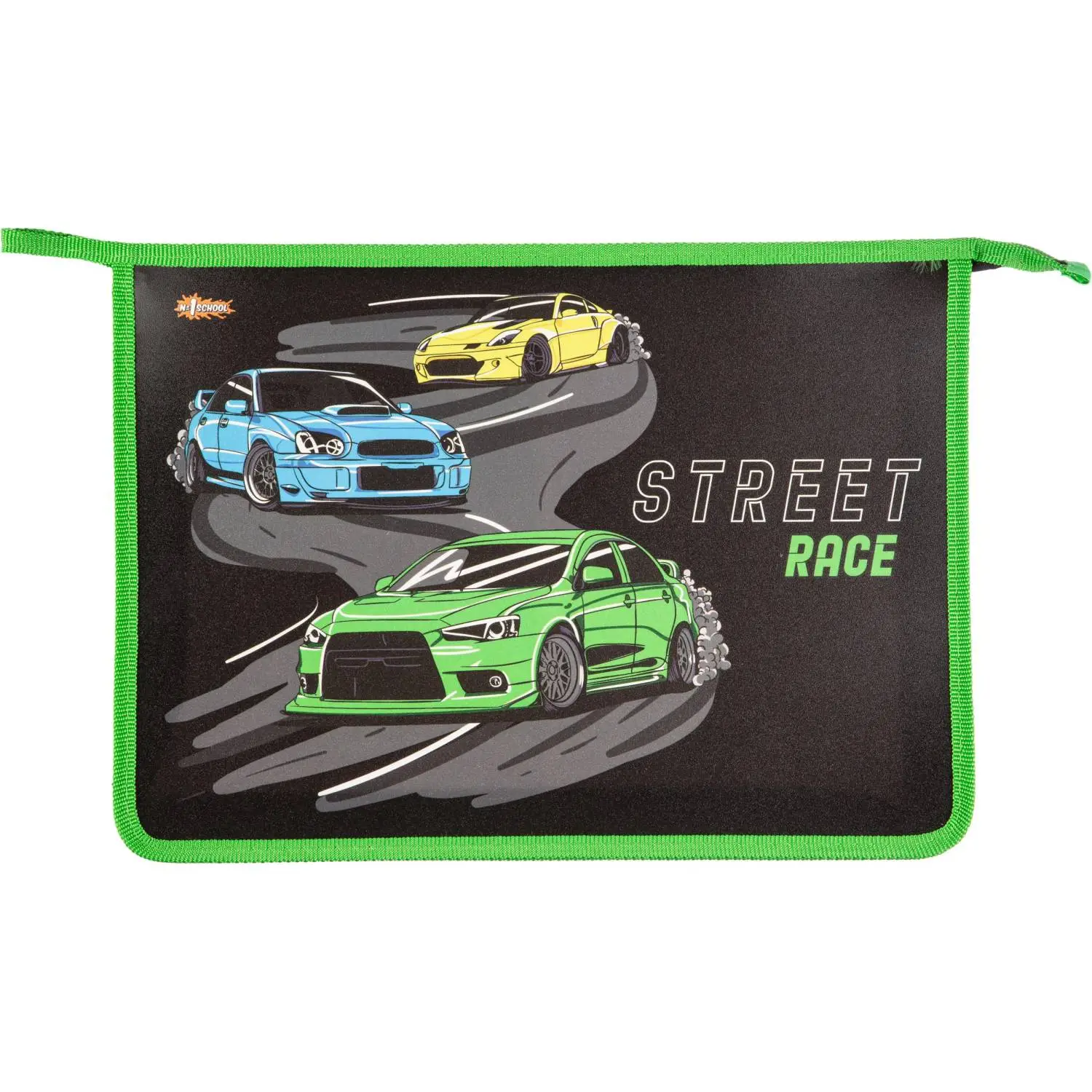 превью Папка для тетрадей Комус Класс Street race А4 полипропилен с 1 отделением на молнии
