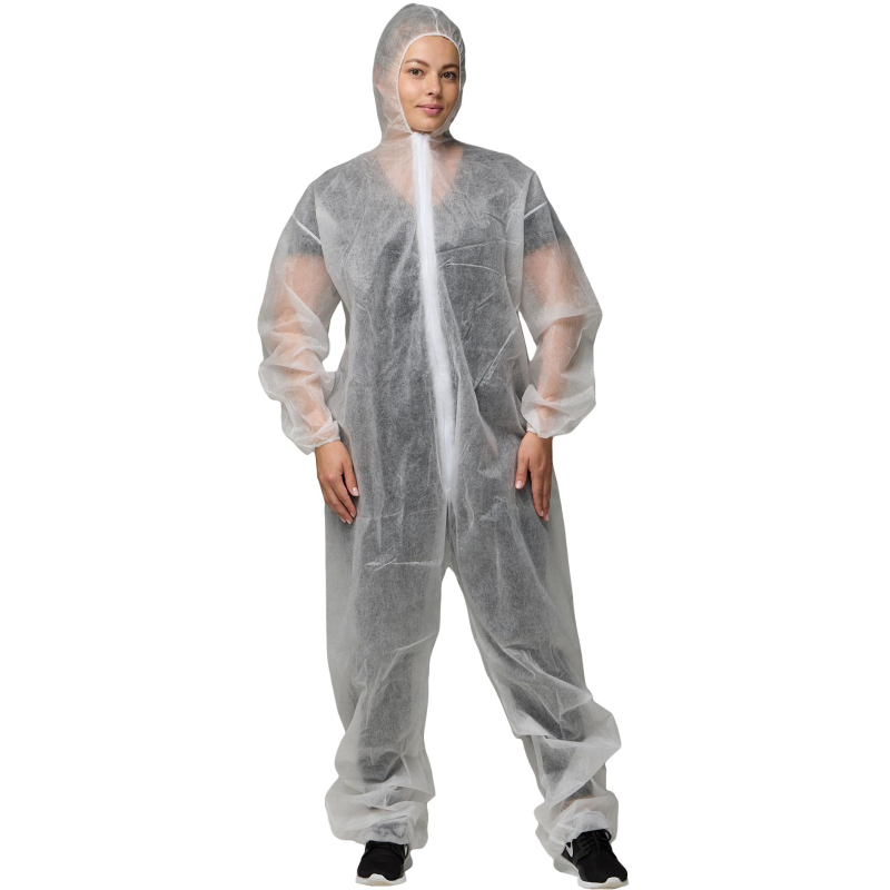 Комбинезон одноразовый Каспер, белый, 45 г/м2, р. М, кп