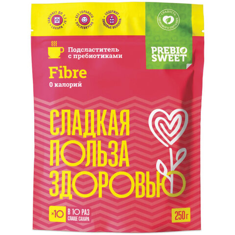 превью Сахарозаменитель PREBIOSWEET «Fibre» (Пребиосвит Файбер), 250 г, эритрит, ПРАВИЛЬНОЕ ПИТАНИЕ