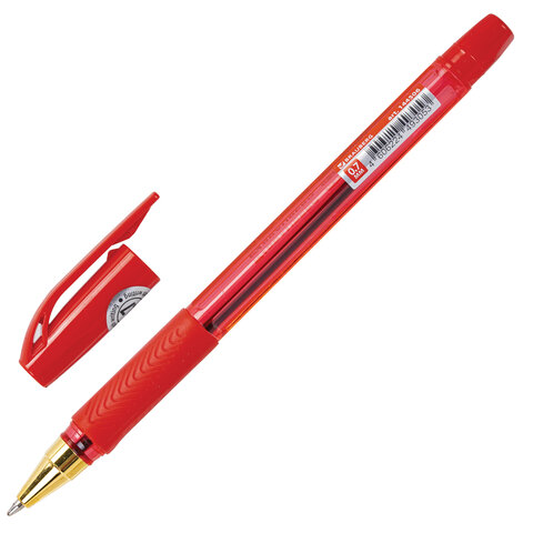 Ручка шариковая BRAUBERG BP-GT GLD RED, КРАСНАЯ, корпус тонированный, пишущий узел 0.7 мм, линия письма 0.35 мм