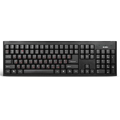 Клавиатура Sven Standard 303 Power USB+PS/2 черная 104 кл. (SV-03100303PU)
