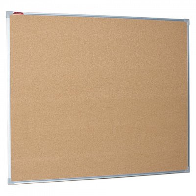 Доска пробковая для объявлений (100×120 см), металлическая рамка, BOARDSYS