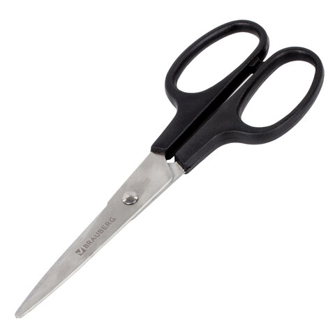 Ножницы BRAUBERG «Standard» 160 мм, классической формы, черные, 237095