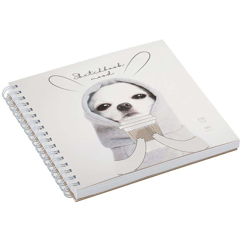 Скетчбук 60л. 150×150 на гребне MESHU «Puppy», 120 г/м2