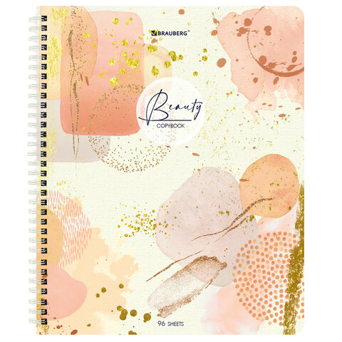 Тетради КОМПЛЕКТ 4 шт., А5, 96 л., BRAUBERG, гребень, клетка, глянцевый лак, «Insight»