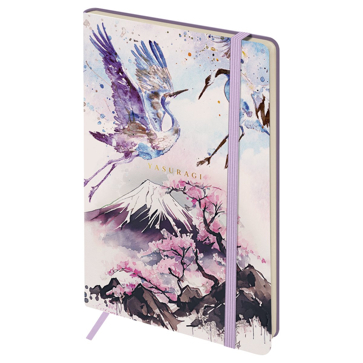 Записная книжка А5 80л. ЛАЙТ, кожзам, Greenwich Line «Sakura. Shadoof», с резинкой, тиснение фольгой, блок в линию