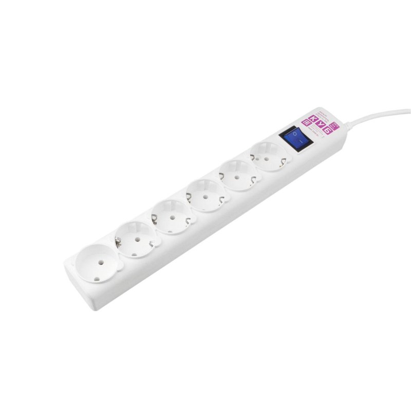 превью Сетевой фильтр Power Cube 1.9м 6 роз. (белый) 16А/3.5кВт(SPG(5+1)-16B-1.9М)