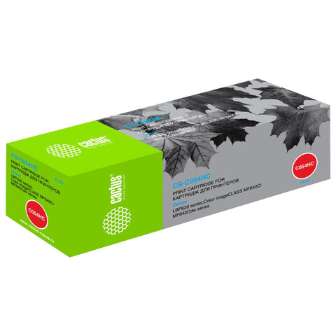 превью Картридж лазерный CACTUS (CS-C054HC) для Canon LBP 621/623, MF 641/643/645, голубой, ресурс 2300 страниц