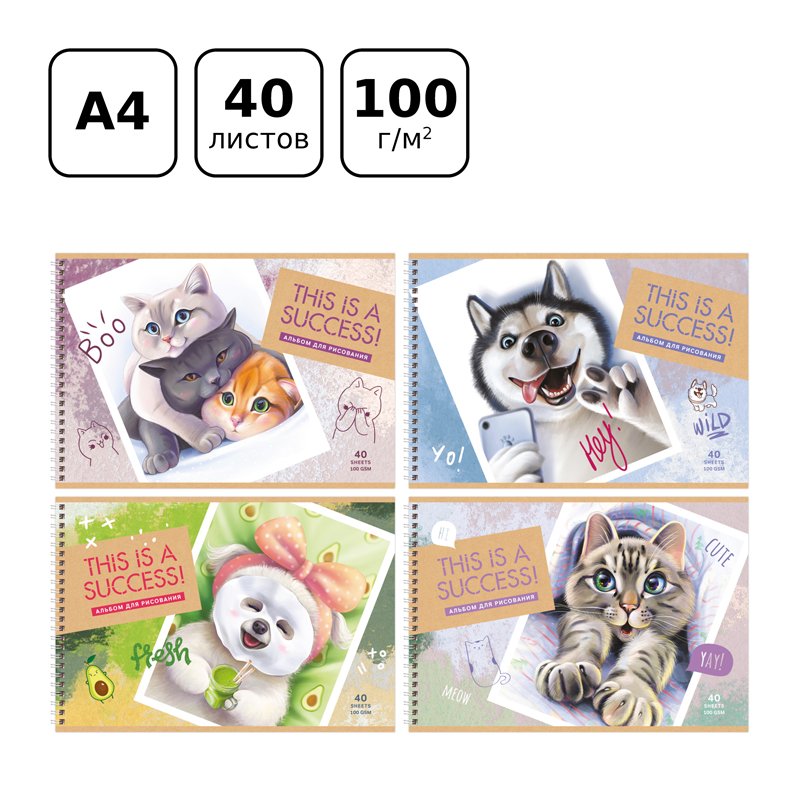 Альбом для рисования 40л., А4, на гребне BG «Лучший кадр»