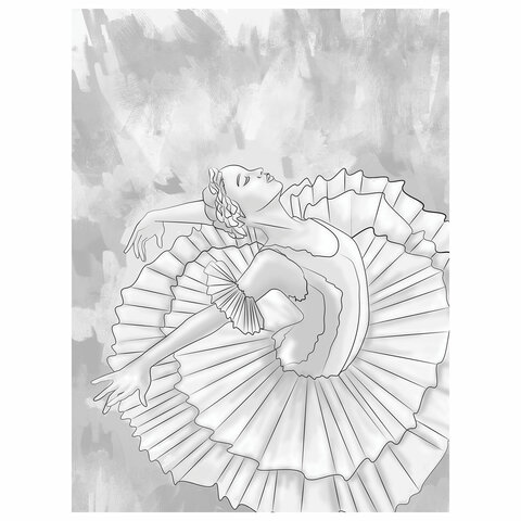 Холст на картоне с контуром BRAUBERG ART «CLASSIC» «МУЗА», 30×40 см, грунтованный, хлопок, 191547
