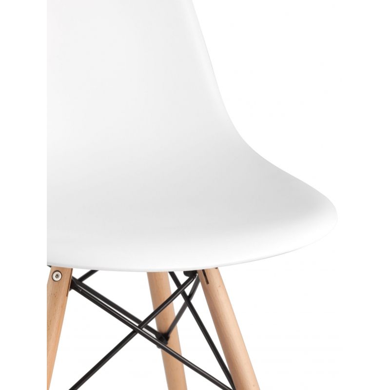 Стул для столовых SG_Eames белый PP деревянные ножки