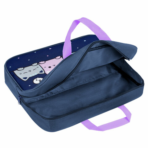 Папка на молнии с ручками BRAUBERG KIDS А4, 1 отделение, полиэстер, 80 мм, Anti-gravity