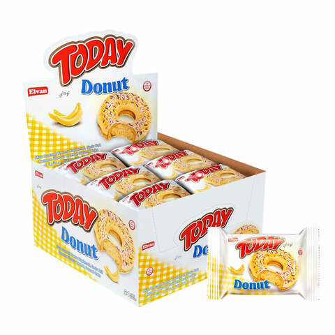 превью Кекс TODAY «Donut» со вкусом банана, ТУРЦИЯ, 24 штуки по 40 г в шоу-боксе
