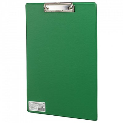 Доска-планшет BRAUBERG "Comfort", с верхним прижимом, А4, 23х35 см, картон/ПВХ, Россия, зеленая