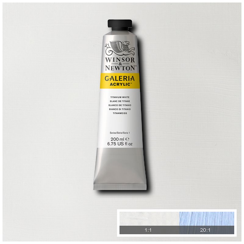 Краски акриловые Winsor&Newton «Galeria», 200мл, туба, белила титановые