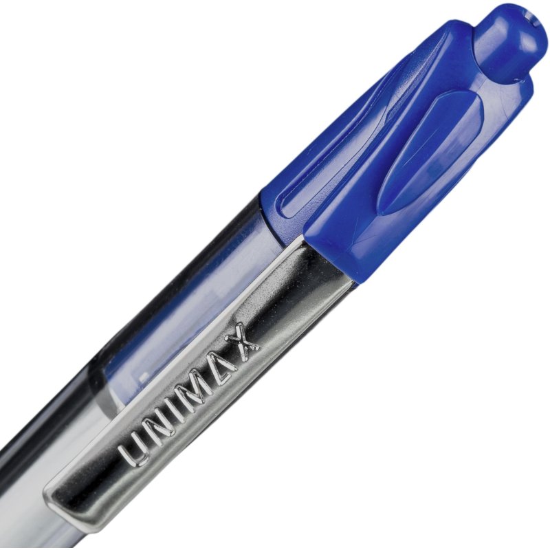 Ручка шариковая масляная автоматическая Unimax Glide Trio RT GP Steel синяя (толщина линии 0.5 мм)