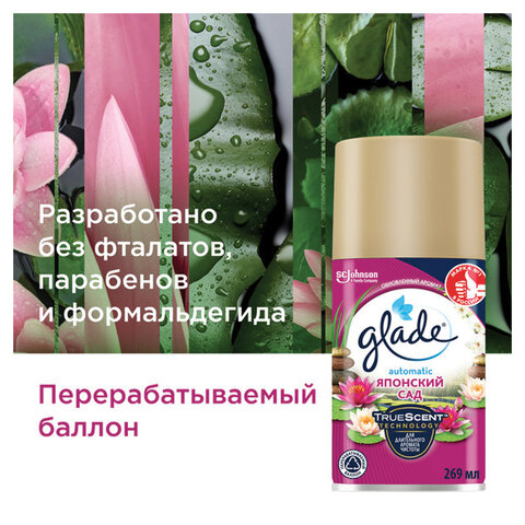 Сменный баллон 269 мл, GLADE «Японский сад» для автоматических освежителей