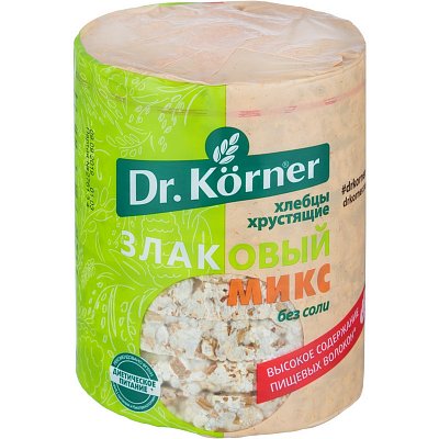 Хлебцы Dr. Korner Злаковый микс без соли пшеничные 90 г